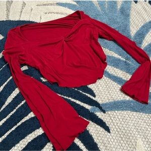 Elegant Red Women's Top L